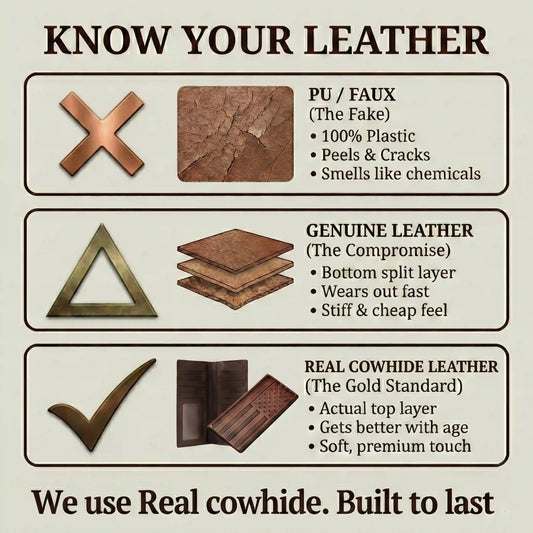 Real Cowhide Leather RFID-blocking Wallet